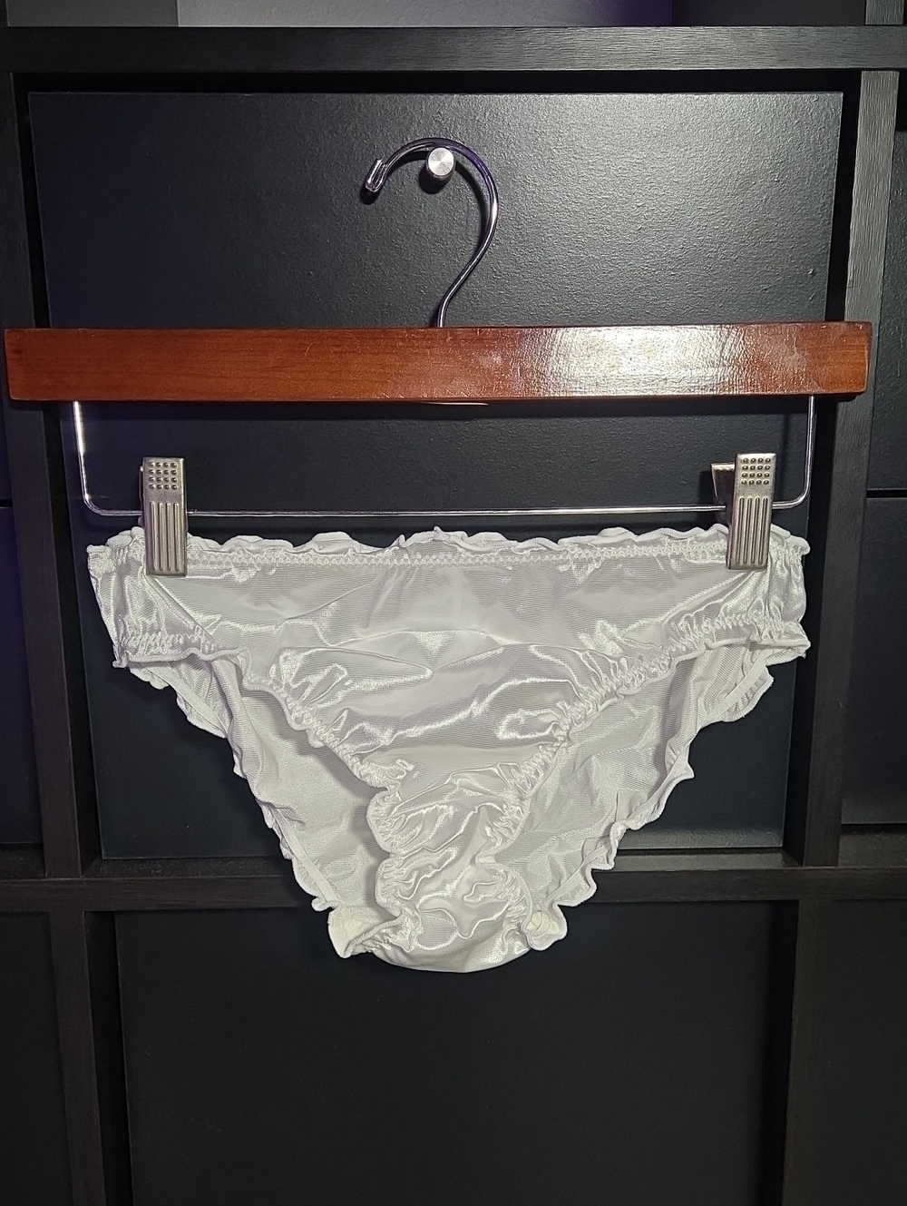 Women's White Satin Like Panties Bikini Underwear